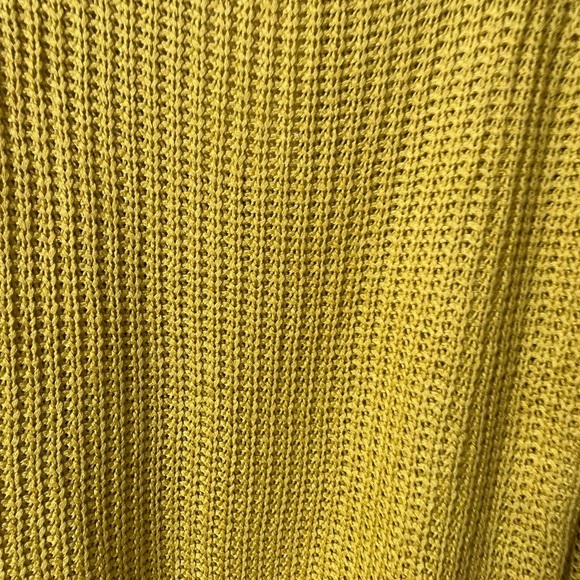 NWT Miracle open knit long mini balloon sleeves mustard sweater. Size S/M - Picture 6 of 7
